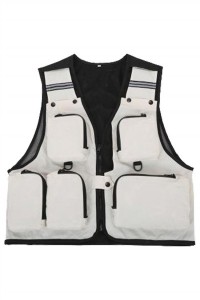 SKV011 custom zipper vest jacket design outdoor fishing vest director outdoor vest photographer vest jacket vest jacket center front view